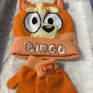 Kid's Bluey "Bingo" Stocking Hat and Mittens